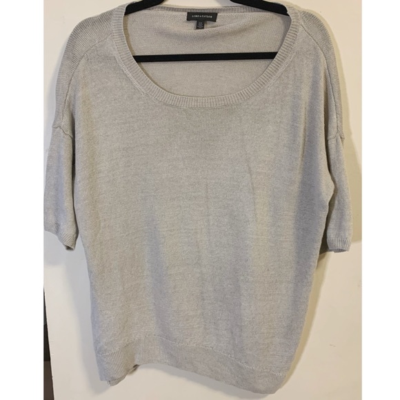 Lord & Taylor 100% Linen Grey Sweater Size L - Picture 1 of 4